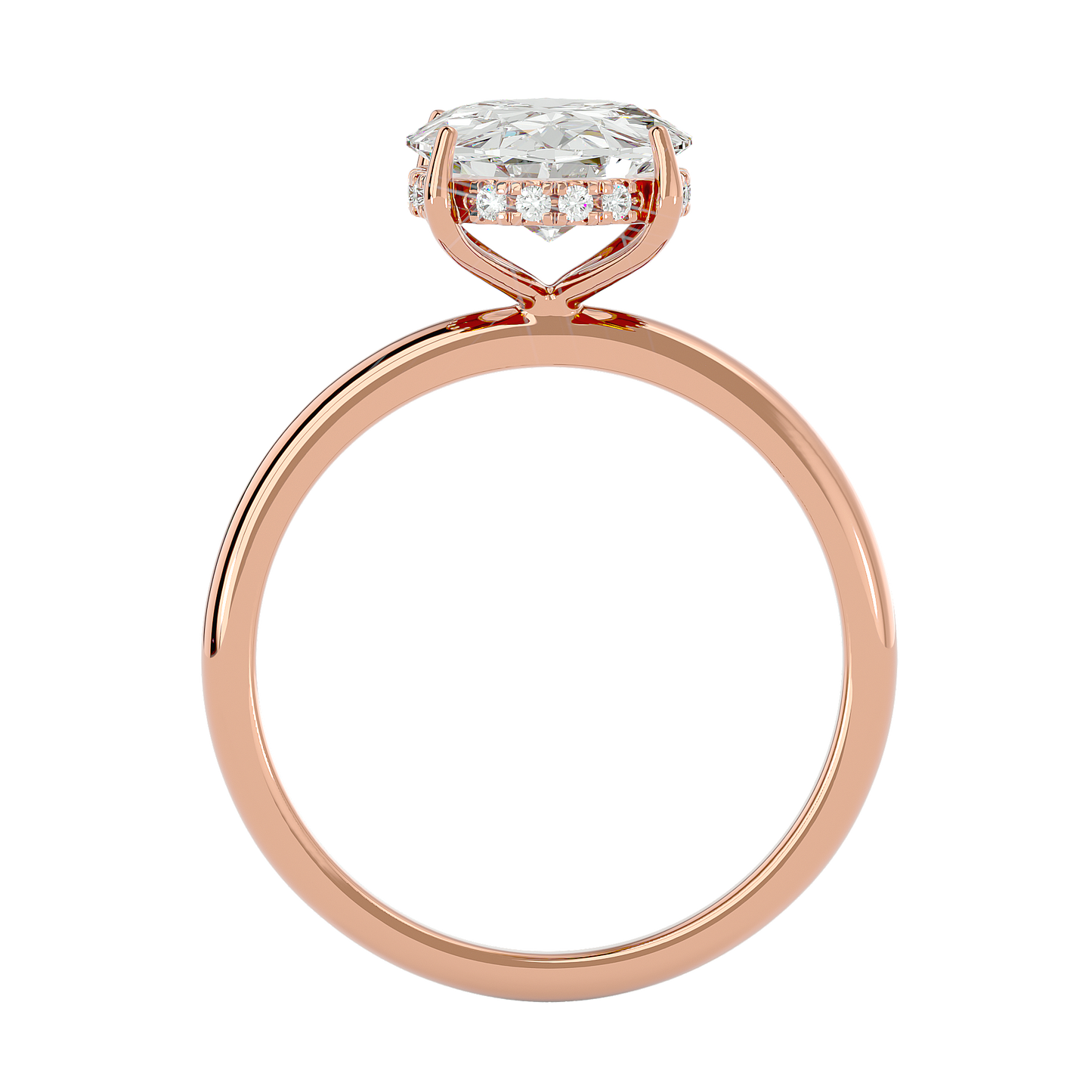 Oval Cut Moissanite Ring with 1 to 3 carats in 9k/10k/14k/18K White Gold, Yellow Gold or Rose Gold