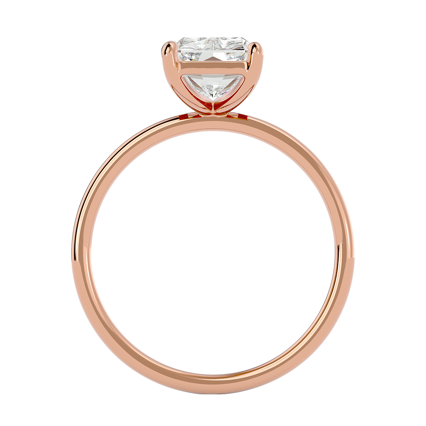 Radiant Cut Moissanite Ring with 1 to 3 carats in 9k/10k/14k/18K White Gold, Yellow Gold or Rose Gold