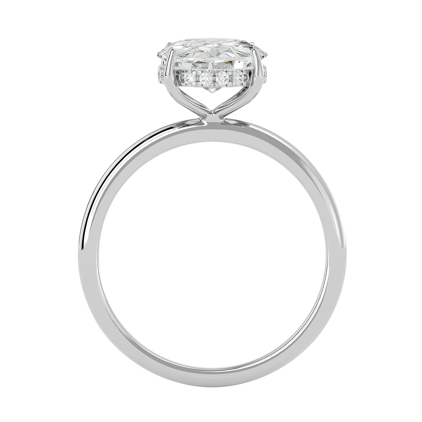 Oval Cut Moissanite Ring with 1 to 3 carats in 9k/10k/14k/18K White Gold, Yellow Gold or Rose Gold