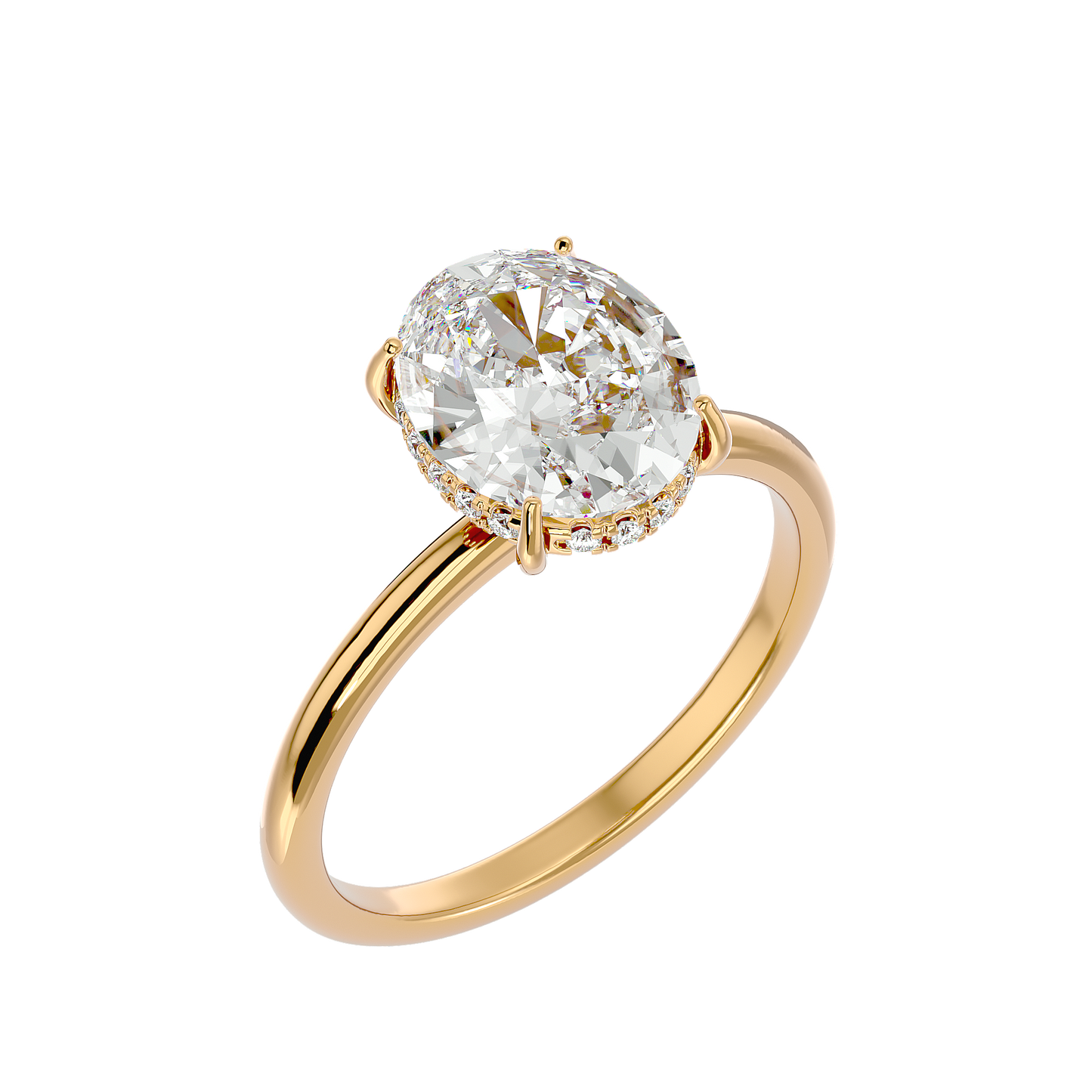 Oval Cut Moissanite Ring with 1 to 3 carats in 9k/10k/14k/18K White Gold, Yellow Gold or Rose Gold