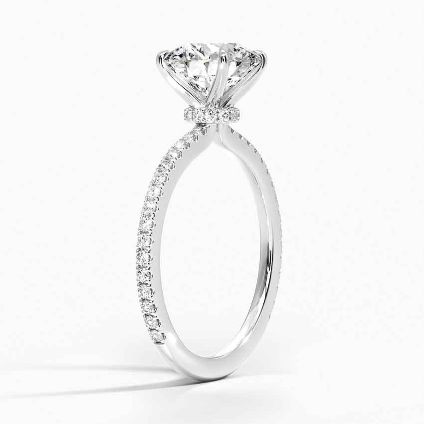 Round Cut Moissanite 4 Prong Ring with 1 to 3 carats in 9k/10k/14k/18K White Gold, Yellow Gold or Rose Gold