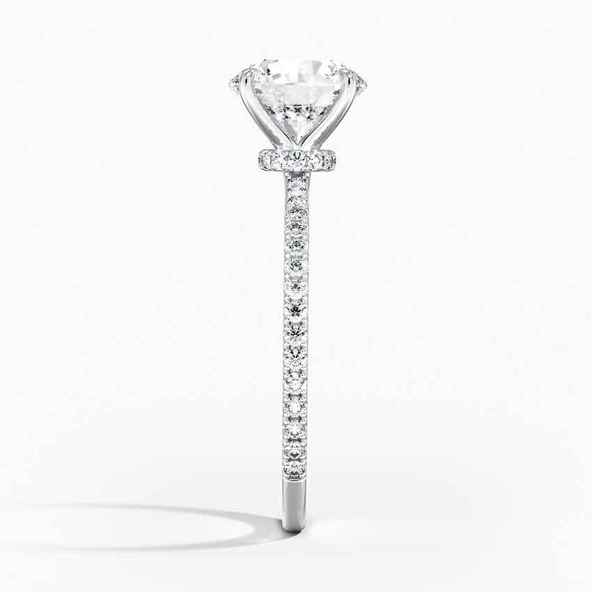 Round Cut Moissanite 4 Prong Ring with 1 to 3 carats in 9k/10k/14k/18K White Gold, Yellow Gold or Rose Gold