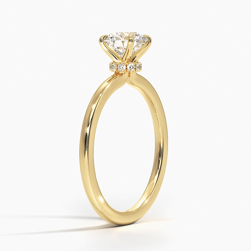 Round Cut Moissanite 4 Prong Ring with 1 to 3 carats in 9k/10k/14k/18K White Gold, Yellow Gold or Rose Gold