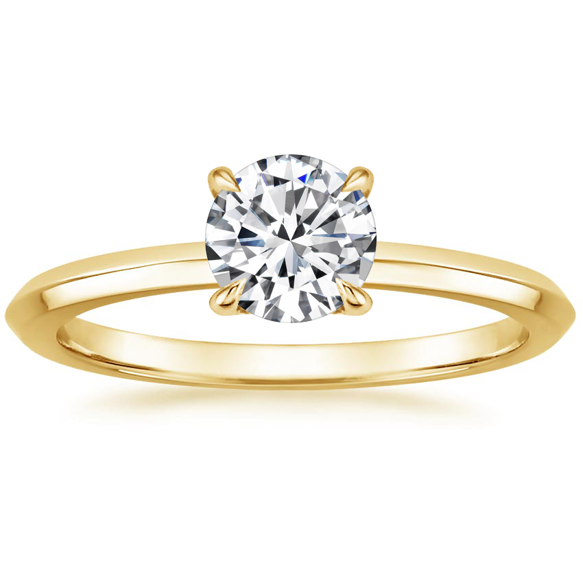 Round Cut Moissanite 4 Prong Ring with 1 to 3 carats in 9k/10k/14k/18K White Gold, Yellow Gold or Rose Gold
