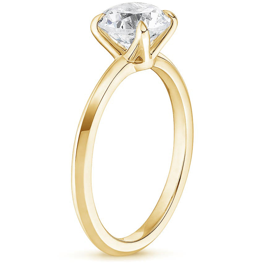Round Cut Moissanite 4 Prong Ring with 1 to 3 carats in 9k/10k/14k/18K White Gold, Yellow Gold or Rose Gold