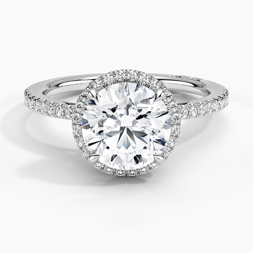 Round Cut Moissanite Ice Out Ring with 1 to 3 carats in 9k/10k/14k/18K White Gold, Yellow Gold or Rose Gold
