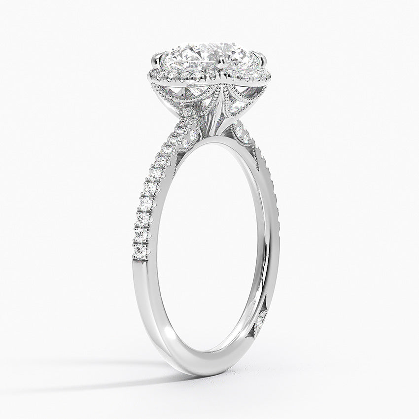 Round Cut Moissanite Ice Out Ring with 1 to 3 carats in 9k/10k/14k/18K White Gold, Yellow Gold or Rose Gold