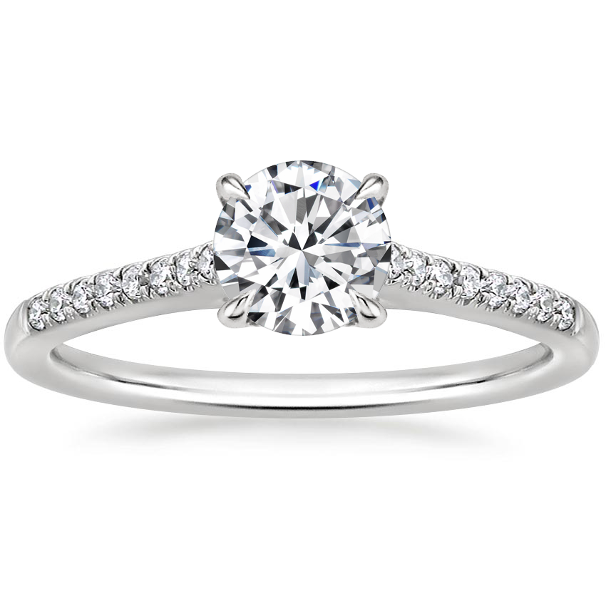 Round Cut Moissanite Ring with 1 to 3 carats in 9k/10k/14k/18K White Gold, Yellow Gold or Rose Gold