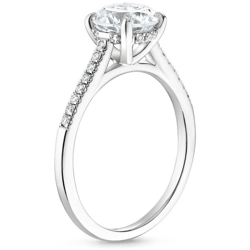 Round Cut Moissanite Ring with 1 to 3 carats in 9k/10k/14k/18K White Gold, Yellow Gold or Rose Gold