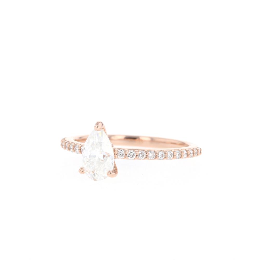 Moissanite 3 Prong Ring with 1 to 3 carats in 9k/10k/14k/18K White Gold, Yellow Gold or Rose Gold