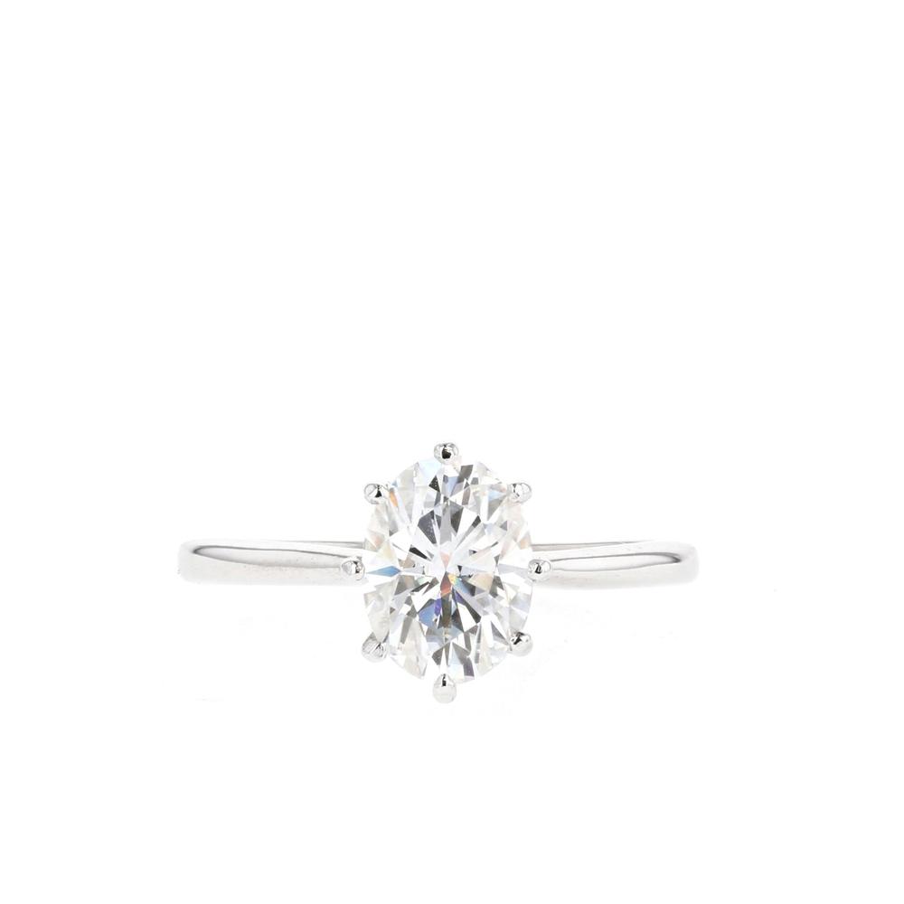 Oval Cut Moissanite Ring with 1 to 3 carats in 9k/10k/14k/18K White Gold, Yellow Gold or Rose Gold