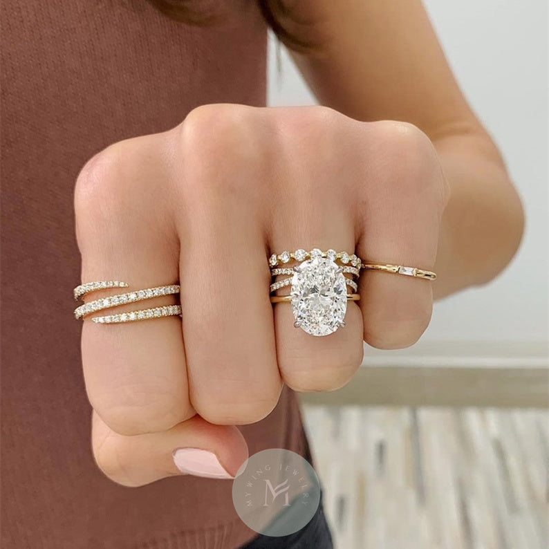 8ct Oval Moissanite Engagement Ring
