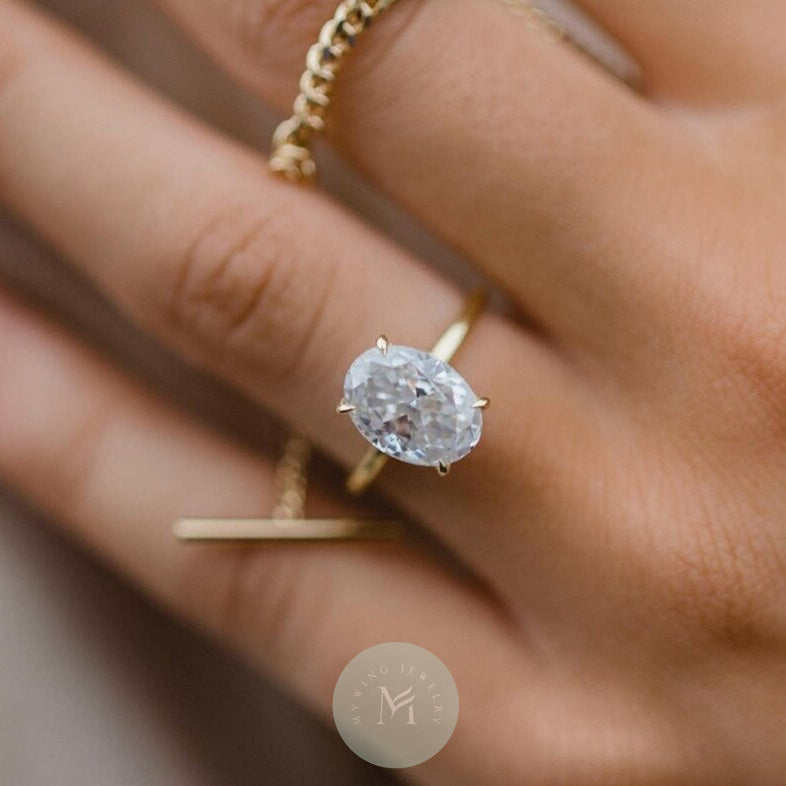 6ct Oval Moissanite Engagement Ring