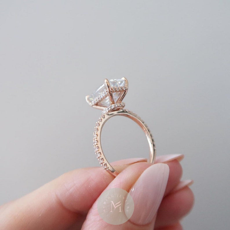 5ct Radiant Moissanite Engagement Ring