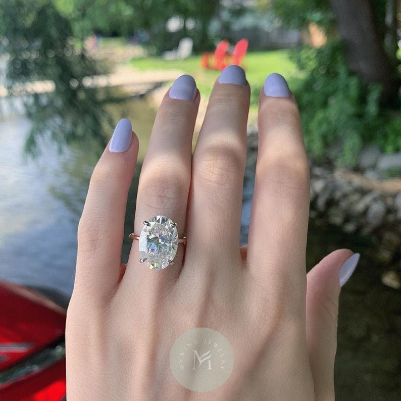 6ct Oval Moissanite Engagement Ring