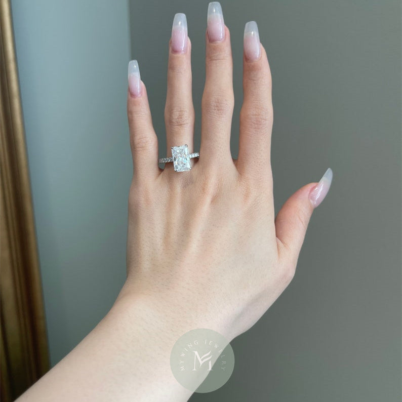 5ct Radiant Moissanite Engagement Ring