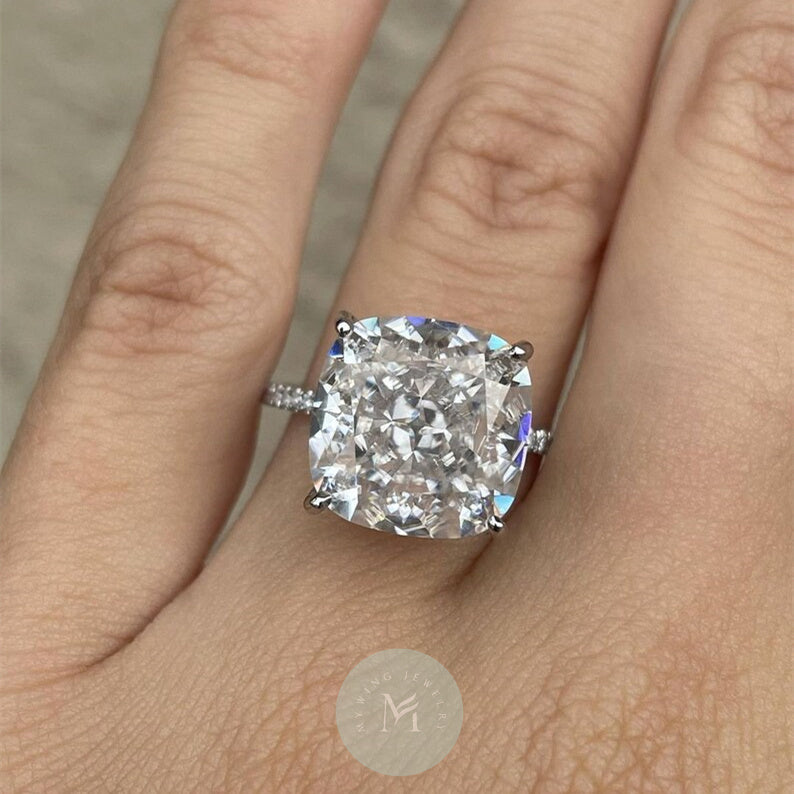 8ct Cushion Moissanite Engagement Ring