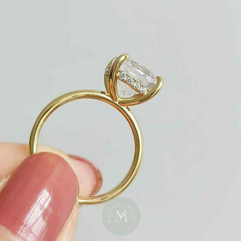 3ct Cushion Moissanite Engagement Ring