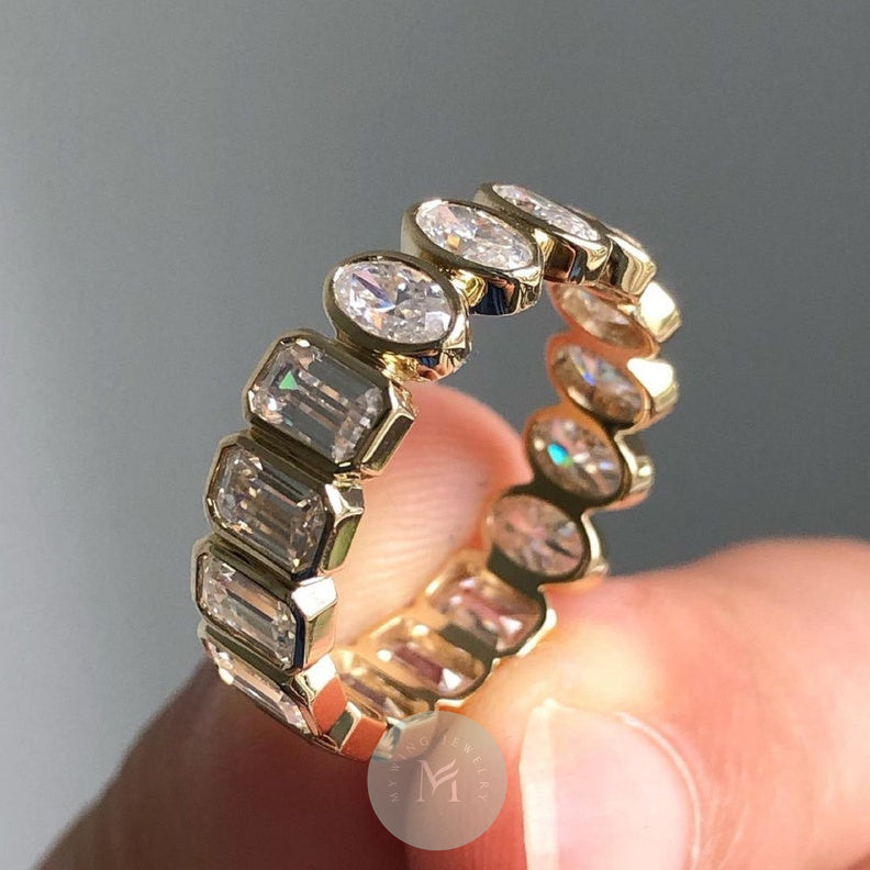 10ct Emerald Moissanite Tennis Ring