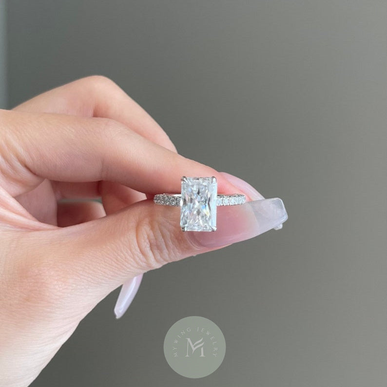 5ct Radiant Moissanite Engagement Ring