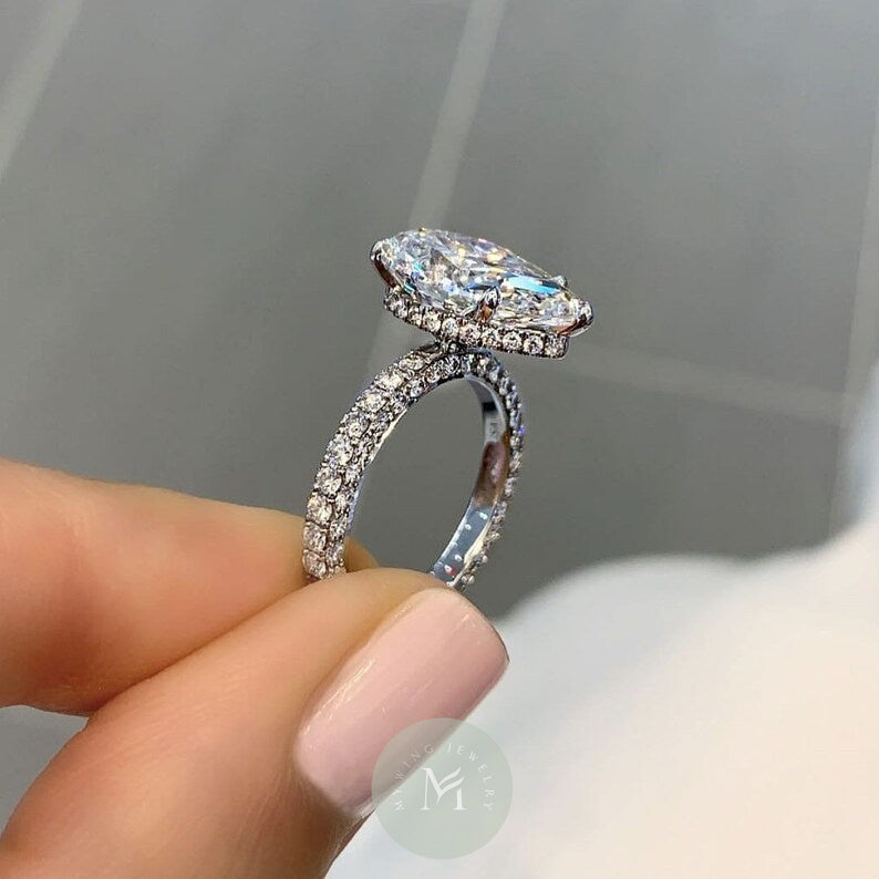4ct Pear Moissanite Engagement Ring