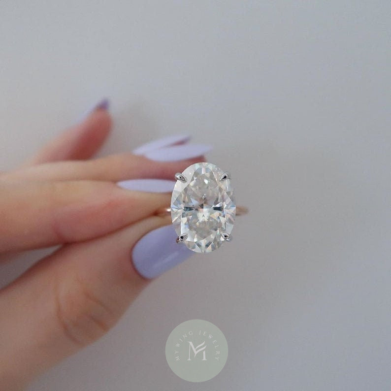 6ct Oval Moissanite Engagement Ring