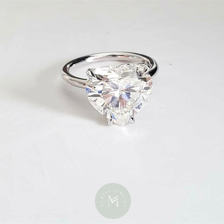 4ct Heart Moissanite Engagement Ring