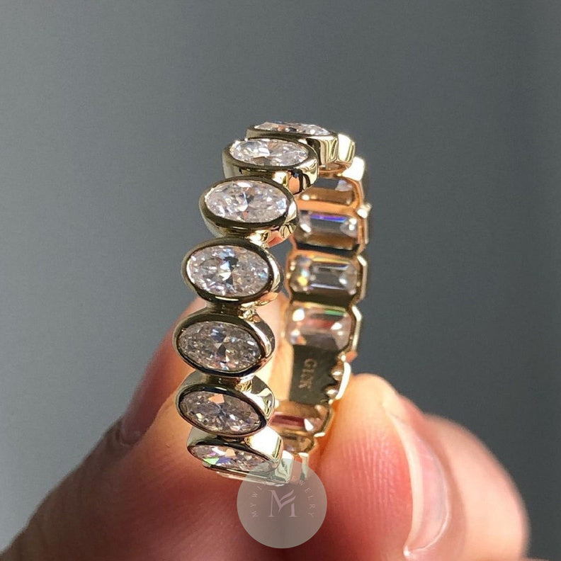 10ct Emerald Moissanite Tennis Ring