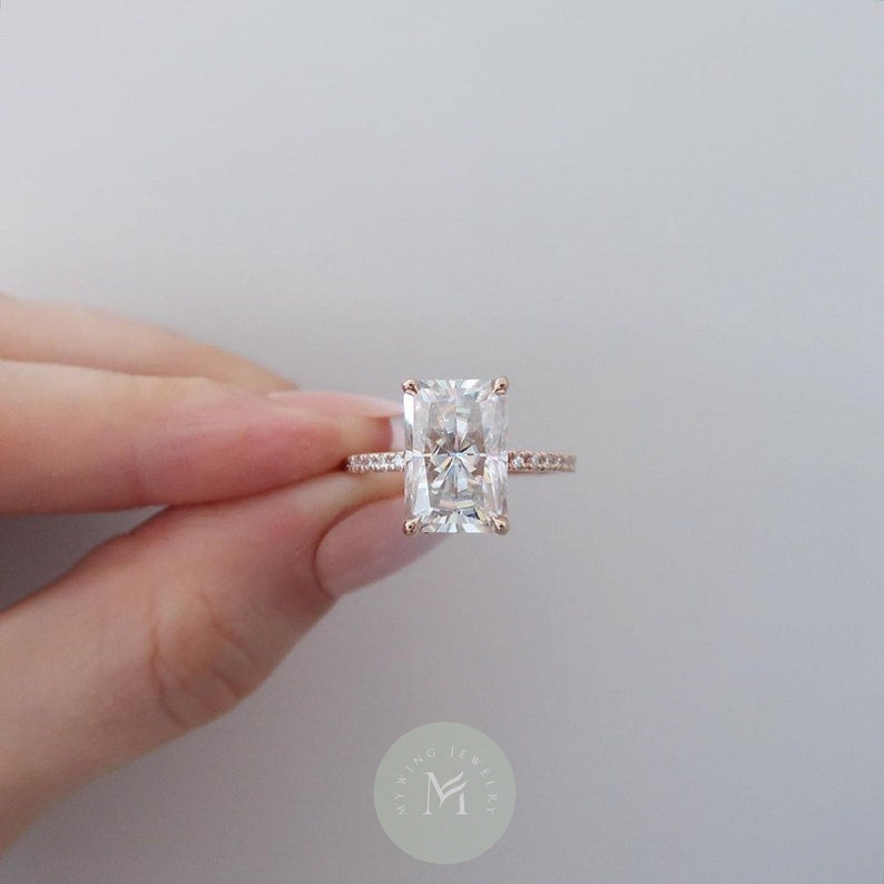 5ct Radiant Moissanite Engagement Ring