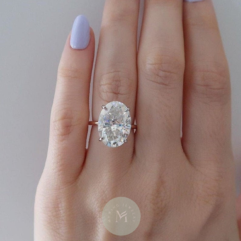 6ct Oval Moissanite Engagement Ring