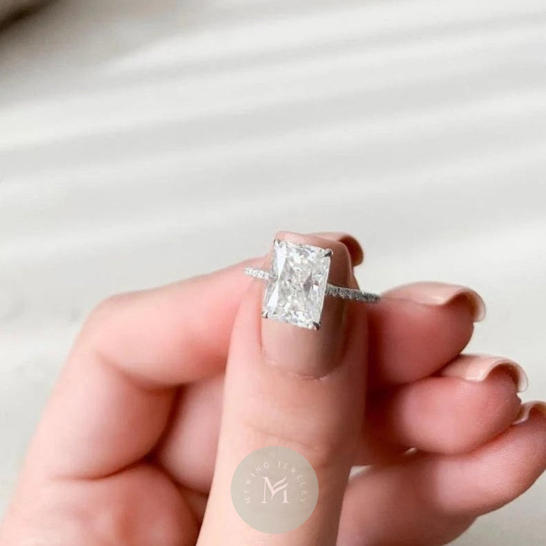 4ct Radiant Moissanite Engagement Ring