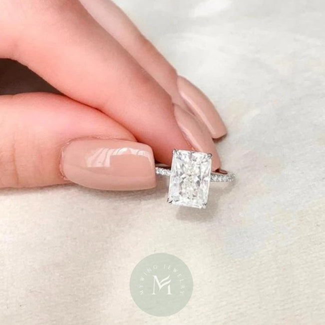 4ct Radiant Moissanite Engagement Ring