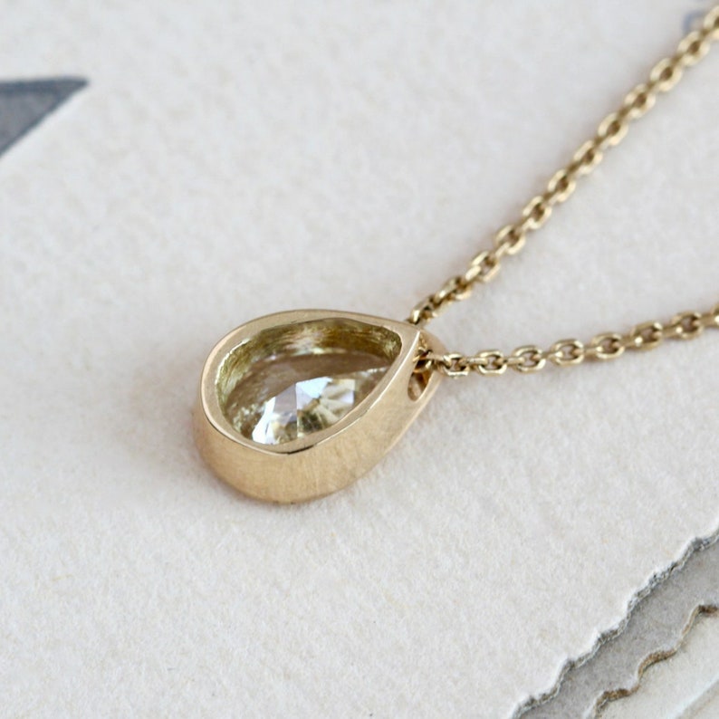 0.5ct Pear Moissanite Necklace