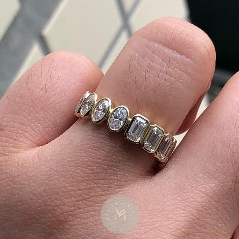10ct Emerald Moissanite Tennis Ring