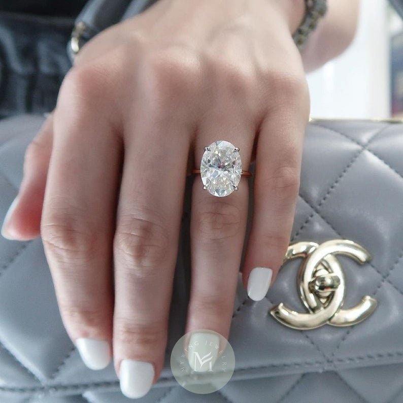 6ct Oval Moissanite Engagement Ring