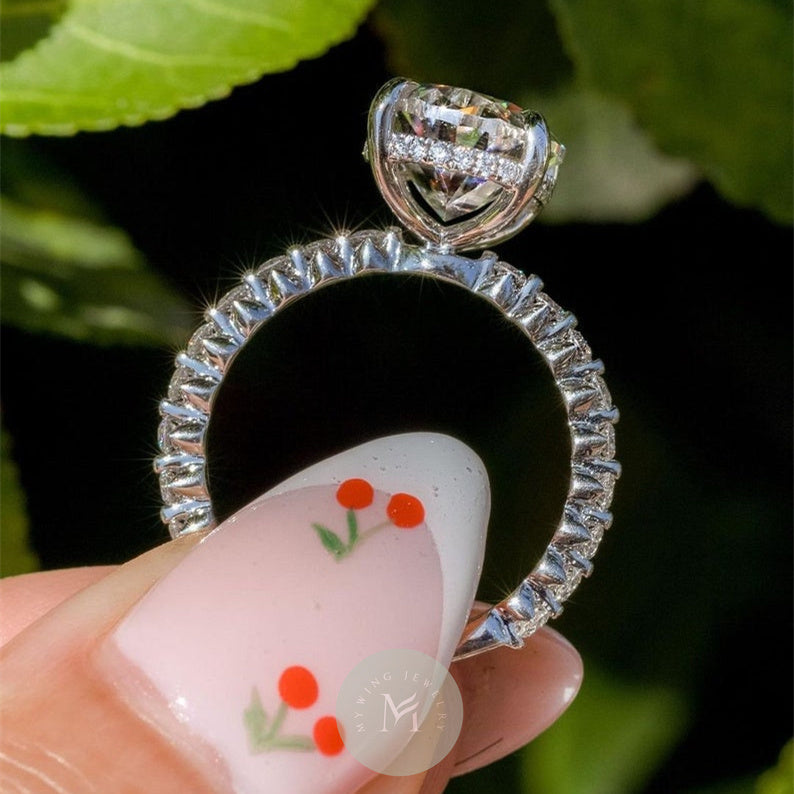 3ct Oval Moissanite Haiden Halo Design Engagement Ring