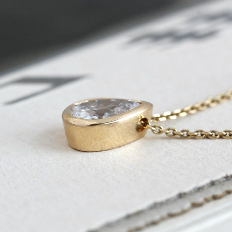 0.5ct Pear Moissanite Necklace