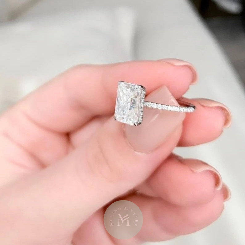 4ct Radiant Moissanite Engagement Ring