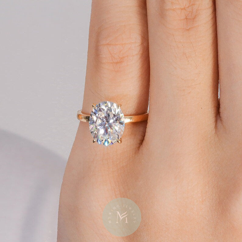 6ct Oval Moissanite Engagement Ring