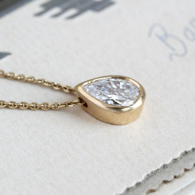 0.5ct Pear Moissanite Necklace
