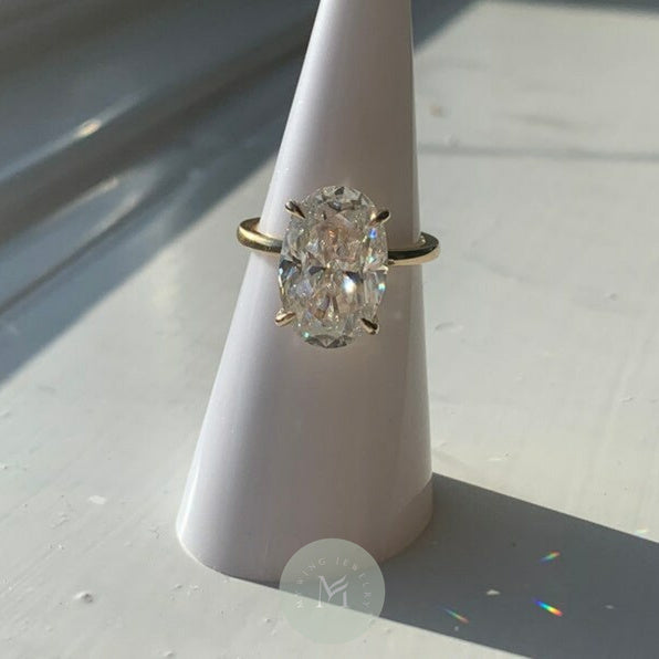 8ct Oval Moissanite Engagement Ring