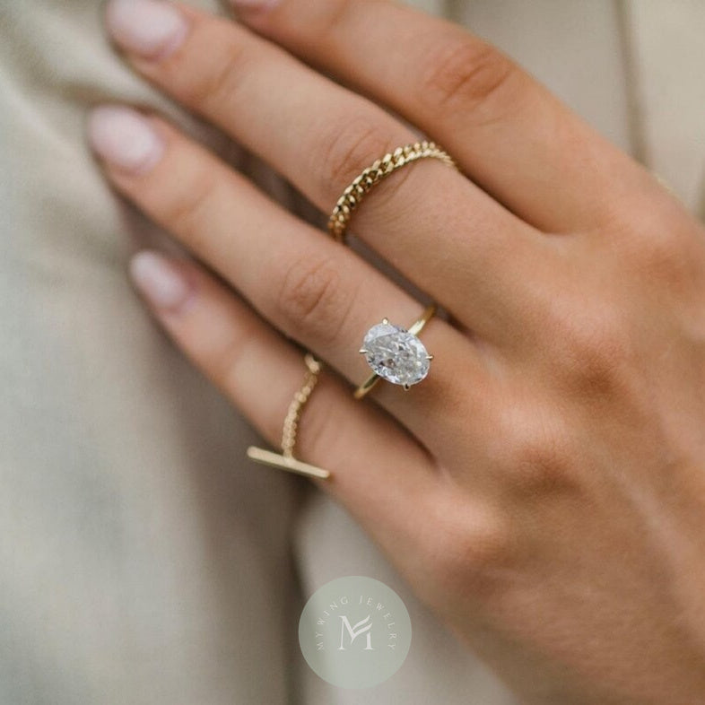 6ct Oval Moissanite Engagement Ring