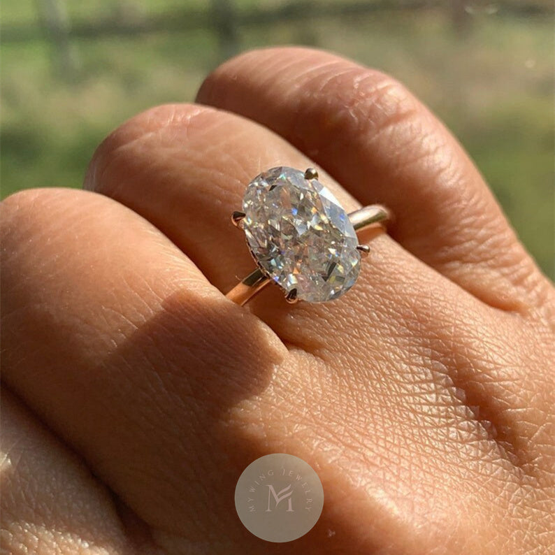 8ct Oval Moissanite Engagement Ring