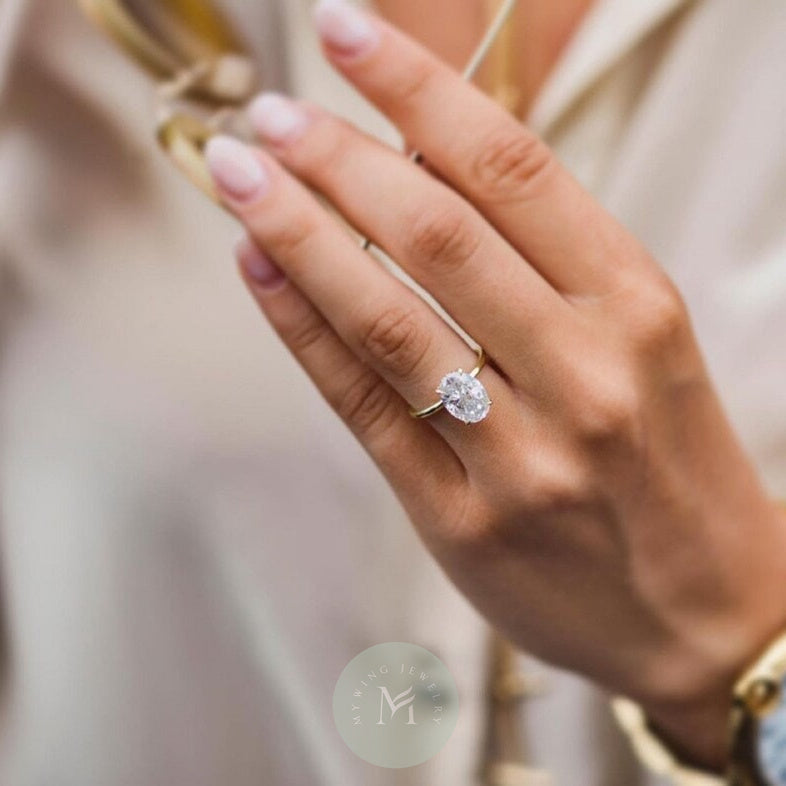 6ct Oval Moissanite Engagement Ring