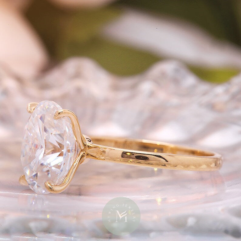 6ct Oval Moissanite Engagement Ring