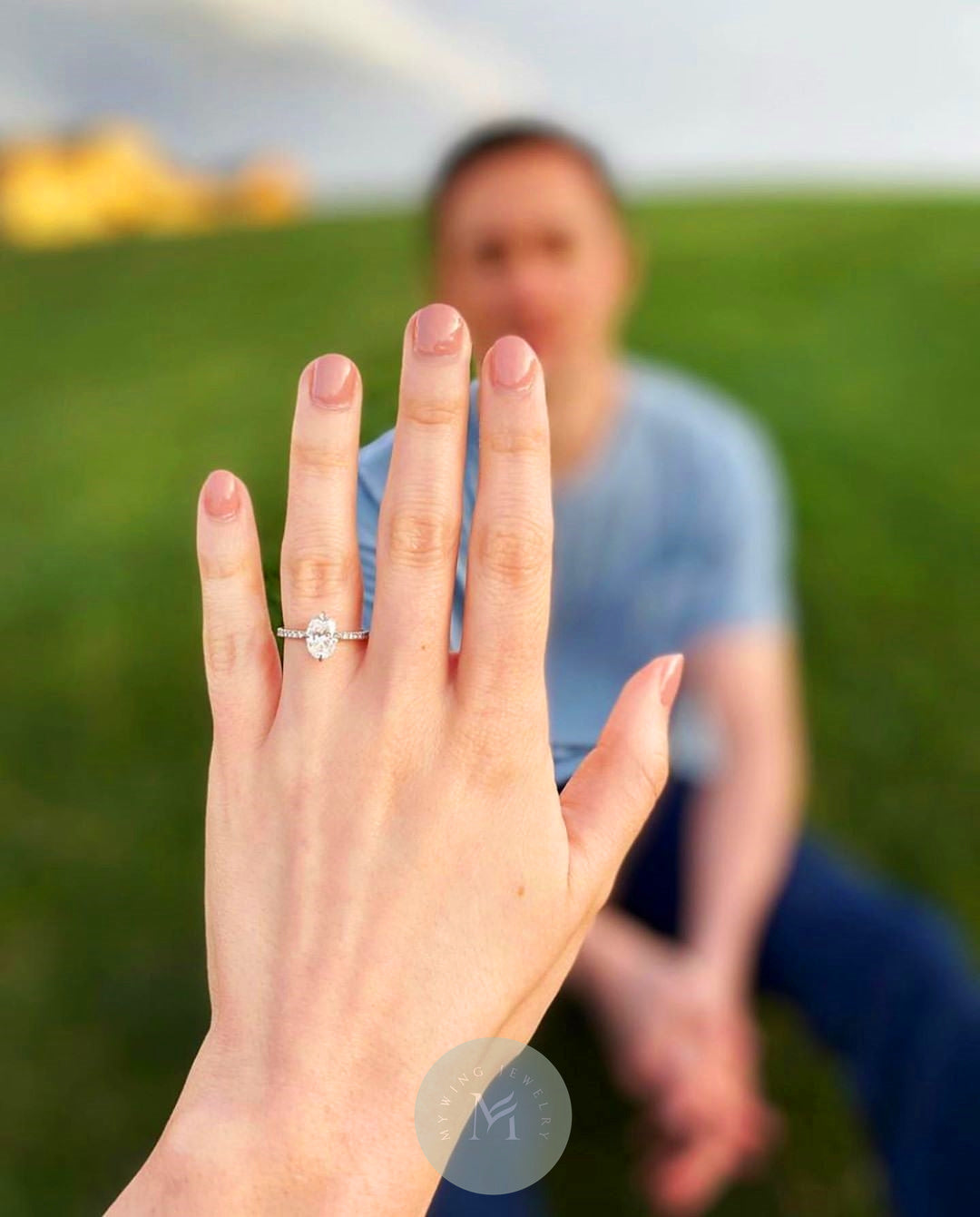 2ct Oval Moissanite Engagement Ring