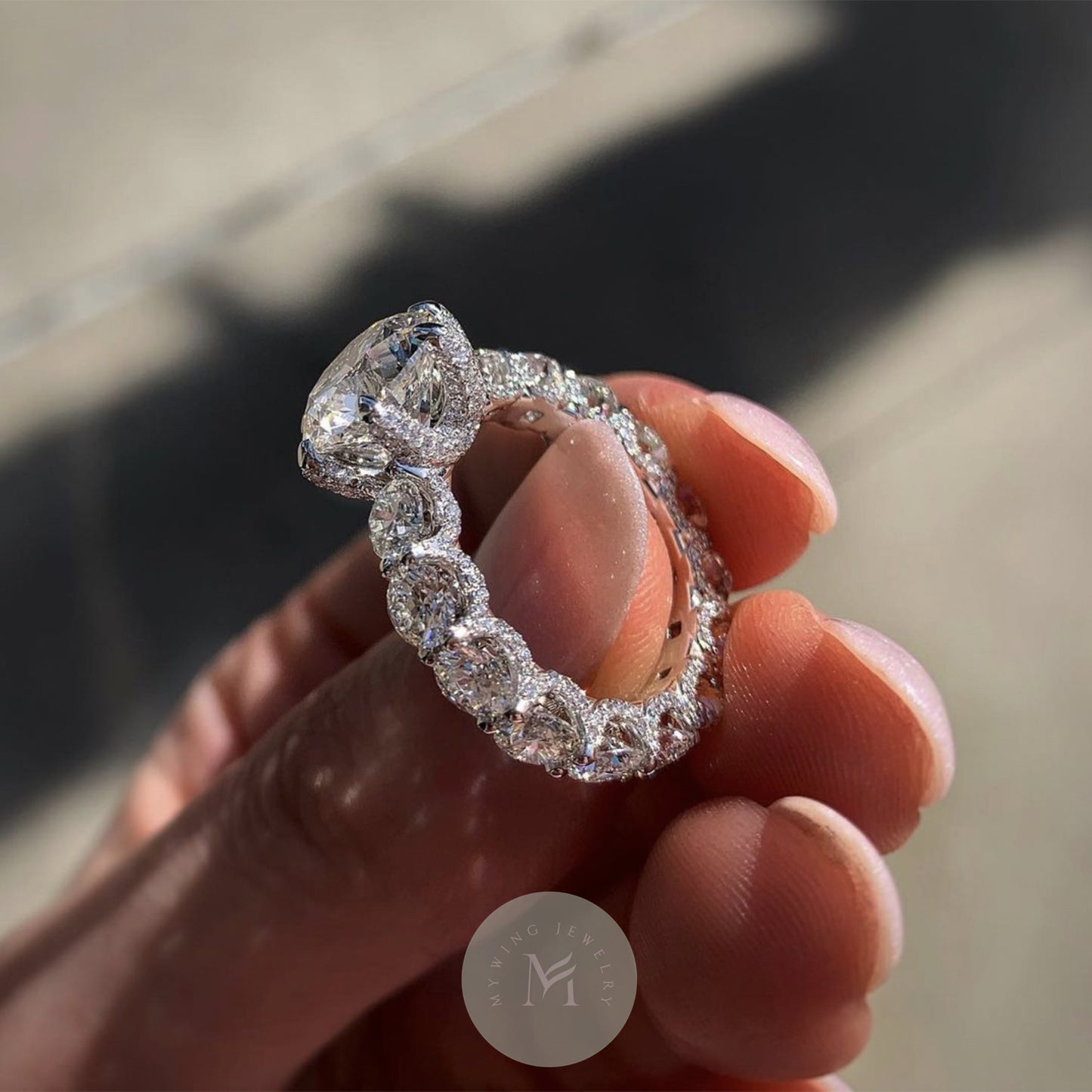 4ct Round Moissanite Engagement Ring