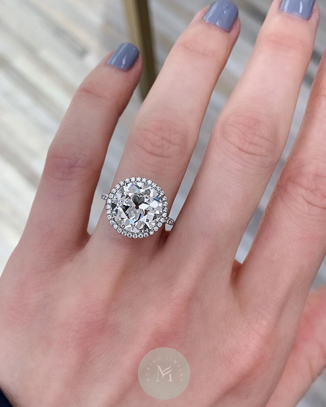 8ct Round Moissanite Engagement Ring