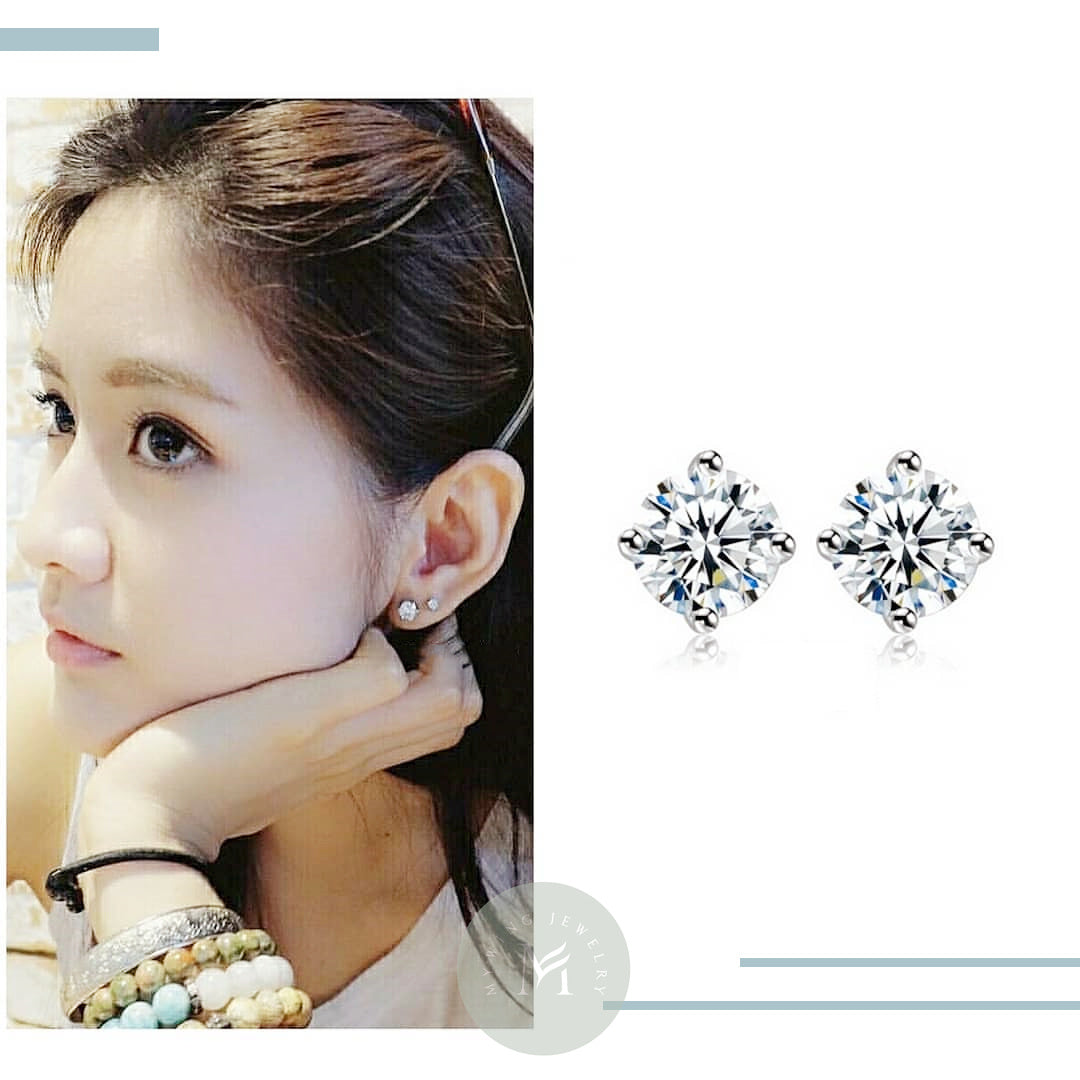 1.5ct*2 Round Moissanite Engagement Earrings