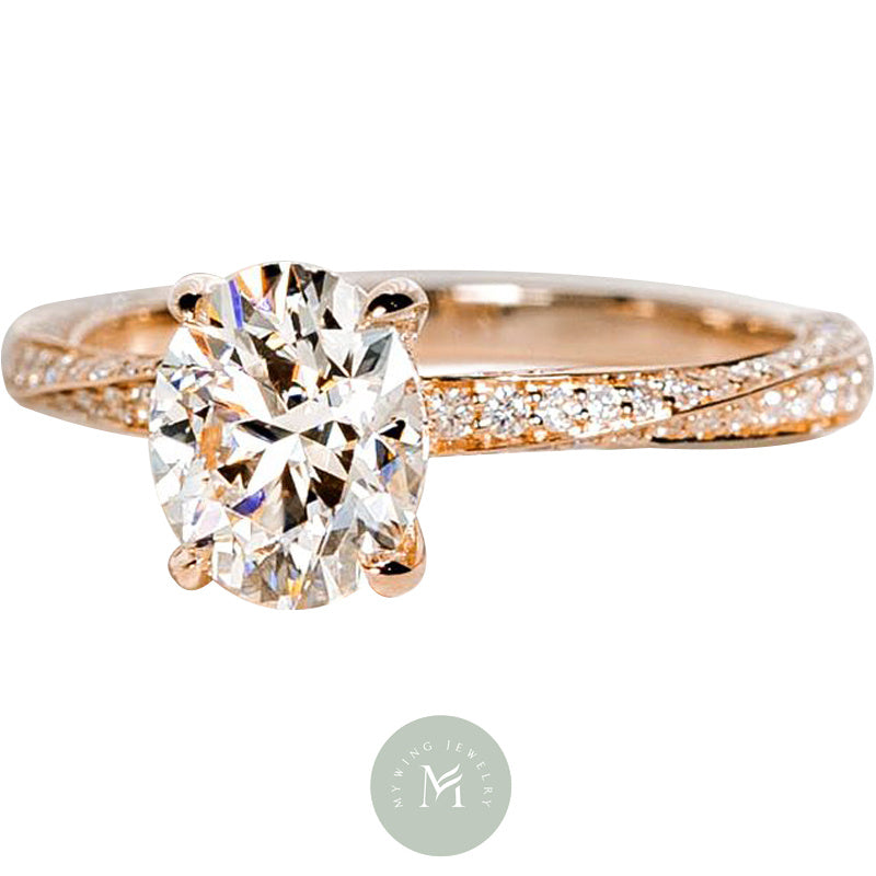3ct Oval Moissanite Engagement Ring